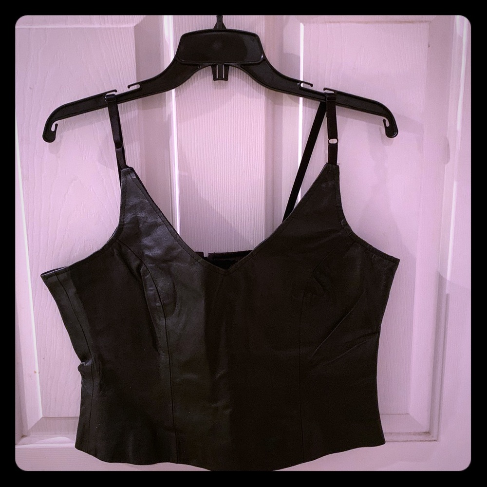 Black leather top